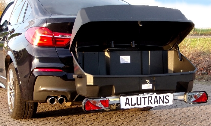 ALUTRANS BackBOXX Premium Komplettsystem BOX für d. AHK black edition II AHK Lastenträger m. Heckbox